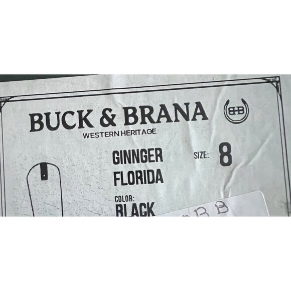 Buck & Brana “Ginger Florida” Black Embroidered Western Boots – Size 8 NEW - Picture 16 of 16